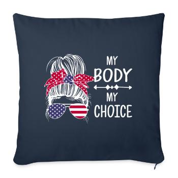My body My decision - Sofa pillowcase 17,3'' x 17,3'' (45 x 45 cm) - navy - Front