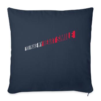 Faire sourire mon cœur - Housse de coussin décorative 45 x 45 cm - bleu marine - Devant