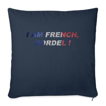 I am french bordel flag ita - Housse de coussin décorative 45 x 45 cm - bleu marine - Devant