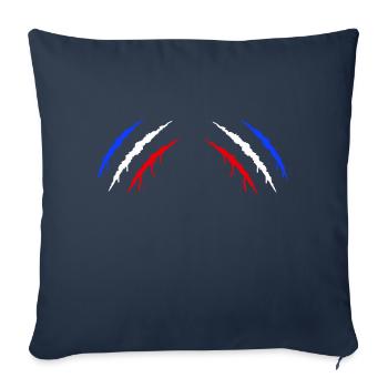 Griffes France 2 - Housse de coussin décorative 45 x 45 cm - bleu marine - Devant