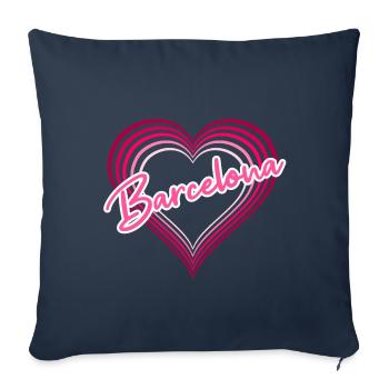 Barcelone - Housse de coussin décorative 45 x 45 cm - bleu marine - Devant