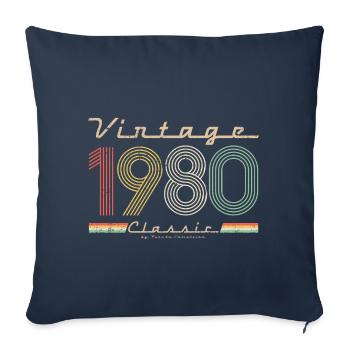 Vintage Classic 1980 pseudo retro year of birth - Sofa pillowcase 17,3'' x 17,3'' (45 x 45 cm) - navy - Front