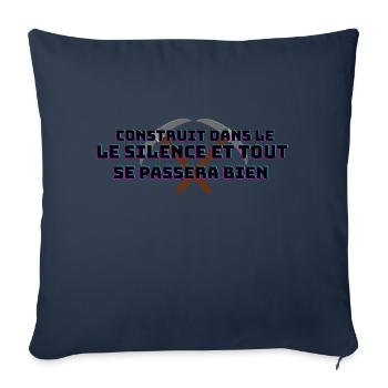 construit dans le silence - Housse de coussin décorative 45 x 45 cm - bleu marine - Devant