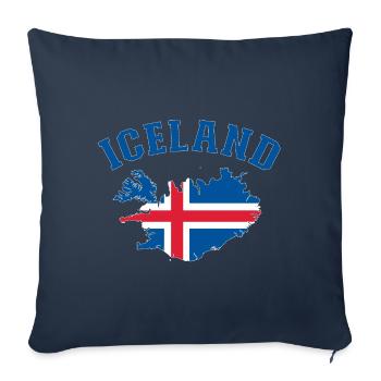 Iceland Flag Map - Sofa pillowcase 17,3'' x 17,3'' (45 x 45 cm) - navy - Front