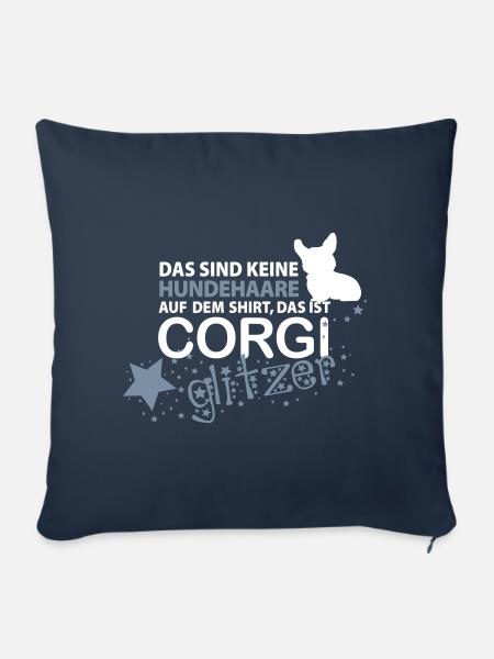 Corgi Glitzer - Sofakissenbezug 45 x 45 cm - Navy