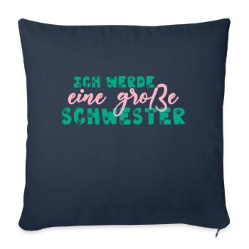 Ich Werde Eine Große Schwester Pfote Tatzen Kinder - Sofakissenbezug 45 x 45 cm - Navy - Vorne