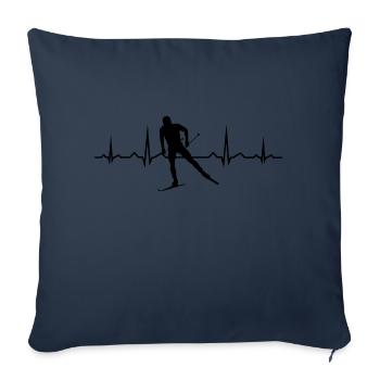 Langlauf Skating Langlauf Langlauf Classic - Sofakissenbezug 45 x 45 cm - Navy - Vorne