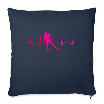 Cross-country skiing Classic Women's Cross-country skiing Sk - Sofa pillowcase 17,3'' x 17,3'' (45 x 45 cm) - navy - Front
