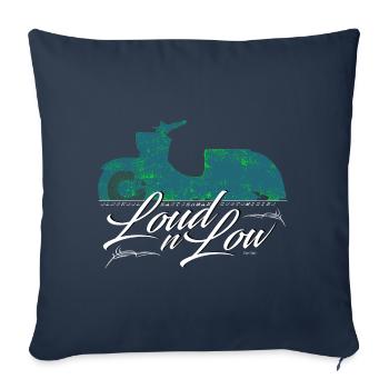 LOUD N LOW - Simson Schwalbe KR51 DDR DesignArt - - Housse de coussin décorative 45 x 45 cm - bleu marine - Devant