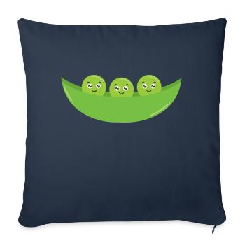 Französische Erbsen - Sofakissenbezug 45 x 45 cm - Navy - Vorne