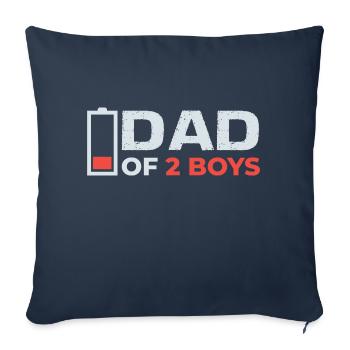 Papa de 2 fils Fête des pères Père Fils Partenaire Look - Housse de coussin décorative 45 x 45 cm - bleu marine - Devant