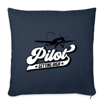Flying Pilot Pilot | Colors can be changed - Sofa pillowcase 17,3'' x 17,3'' (45 x 45 cm) - navy - Front