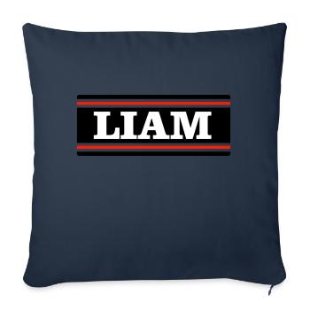 LIAM - Housse de coussin décorative 45 x 45 cm - bleu marine - Devant
