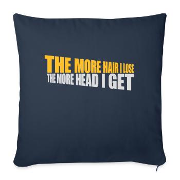 J’ai plus de tête - Housse de coussin décorative 45 x 45 cm - bleu marine - Devant