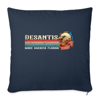 Vintage Distressed Desantis 2024 Election - Housse de coussin décorative 45 x 45 cm - bleu marine - Devant