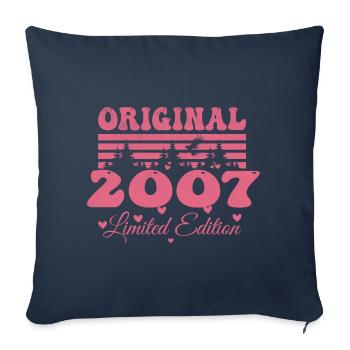 17th Anniversary 2007 Woman Gift | Born in 2007 - Sofa pillowcase 17,3'' x 17,3'' (45 x 45 cm) - navy - Front