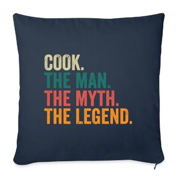 Cuisiner L’homme Le mythe La légende - Housse de coussin décorative 45 x 45 cm - bleu marine - Devant