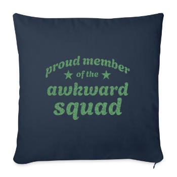 Fier membre de l’équipe maladroite en vert - Housse de coussin décorative 45 x 45 cm - bleu marine - Devant