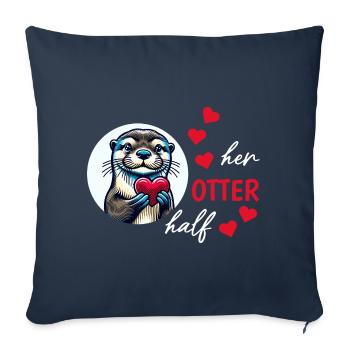 Otter half liebe geschenk - Sofakissenbezug 45 x 45 cm - Navy - Vorne