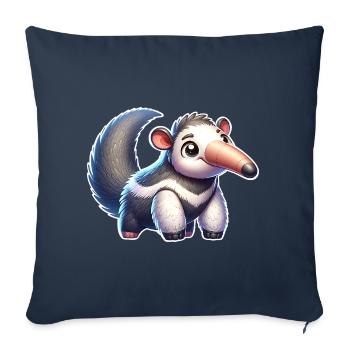 Fourmilier - Housse de coussin décorative 45 x 45 cm - bleu marine - Devant