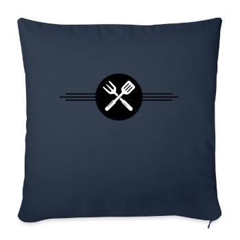 Grill cutlery icon - Sofa pillowcase 17,3'' x 17,3'' (45 x 45 cm) - navy - Front