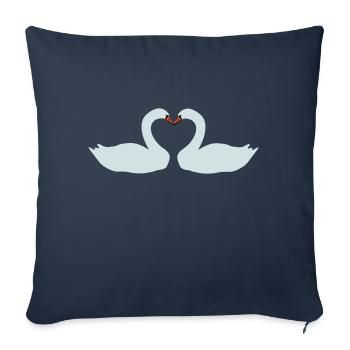 cygne - Housse de coussin décorative 45 x 45 cm - bleu marine - Devant