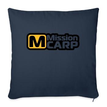 Pêche, carpe, poisson, carpe de mission - Housse de coussin décorative 45 x 45 cm - bleu marine - Devant