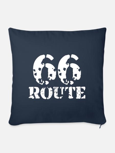 Route 66 weiß - Sofakissenbezug 45 x 45 cm - Navy