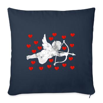 Ange cupidon - Housse de coussin décorative 45 x 45 cm - bleu marine - Devant