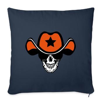 head of death hat cowboy star crane - Sofa pillowcase 17,3'' x 17,3'' (45 x 45 cm) - navy - Front