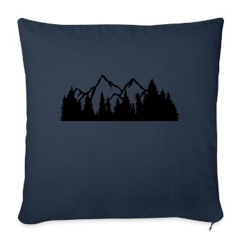 sommet montagnes collines forêt montagneux voyage vacances fer - Housse de coussin décorative 45 x 45 cm - bleu marine - Devant