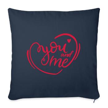 You and Me with Heart - You and Me with Heart - Sofa pillowcase 17,3'' x 17,3'' (45 x 45 cm) - navy - Front