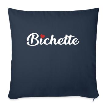 Bichette idée de cadeau mignon - Housse de coussin décorative 45 x 45 cm - bleu marine - Devant
