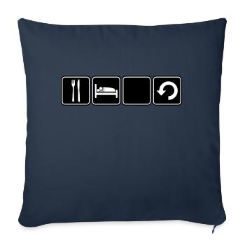 Eat Sleep Repeat - Sofa pillowcase 17,3'' x 17,3'' (45 x 45 cm) - navy - Front