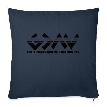 Dieu est plus grand que les hauts et les bas - Housse de coussin décorative 45 x 45 cm - bleu marine - Devant
