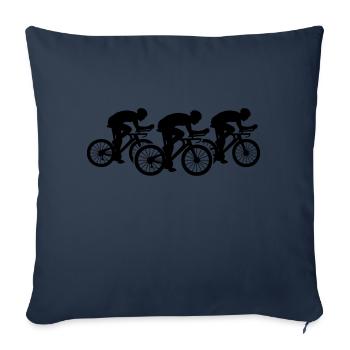 Vélo de triathlon par équipe - Housse de coussin décorative 45 x 45 cm - bleu marine - Devant