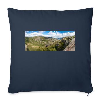 Tjødnane lacs Prekestolen à Rogaland en Norvège - Housse de coussin décorative 45 x 45 cm - bleu marine - Devant
