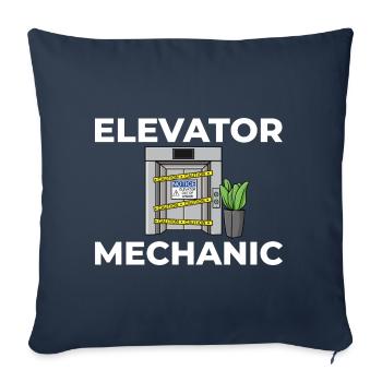 Technicien d’ascenseur Élévateur élévateur - Housse de coussin décorative 45 x 45 cm - bleu marine - Devant