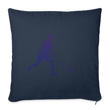 Floorball Floorball Floorball Femmes - Housse de coussin décorative 45 x 45 cm - bleu marine - Devant