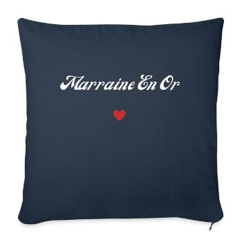 marraine en or - Housse de coussin décorative 45 x 45 cm - bleu marine - Devant