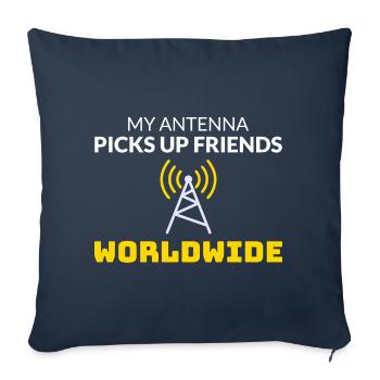 Amateur Ham Radio Operator Radio Waves Frequency - Sofa pillowcase 17,3'' x 17,3'' (45 x 45 cm) - navy - Front