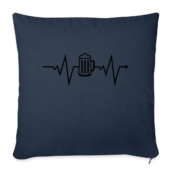 Bière Beat - Housse de coussin décorative 45 x 45 cm - bleu marine - Devant