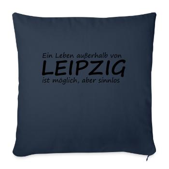 Leben außerhalb Leipzigs - Sofakissenbezug 45 x 45 cm - Navy - Vorne