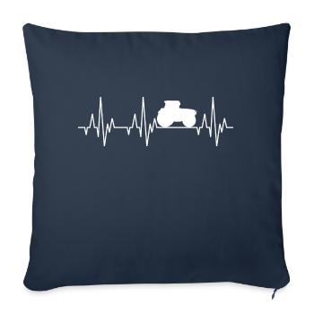 Herzschlag EKG Traktor Trecker Ackerschlepper - Sofakissenbezug 45 x 45 cm - Navy - Vorne