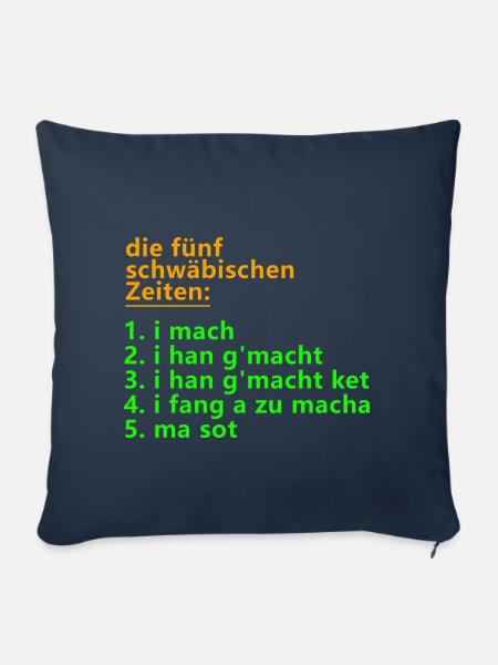 Die fünf schwäbischen Zeiten - Sofakissenbezug 45 x 45 cm - Navy