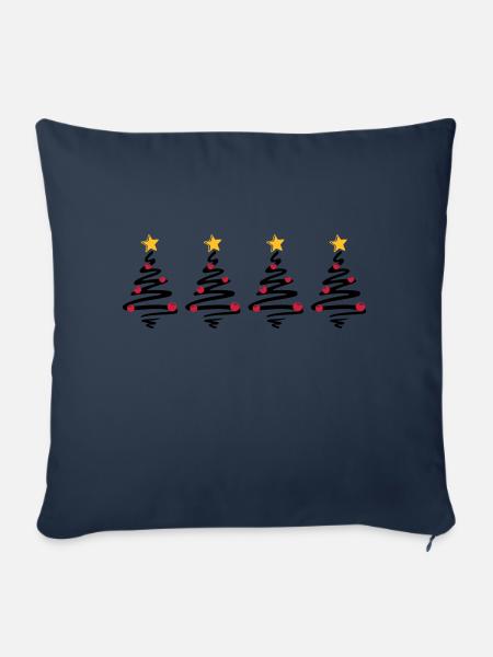 Weihnachten - Weihnachtsbäume Sterne - Sofakissenbezug 45 x 45 cm - Navy