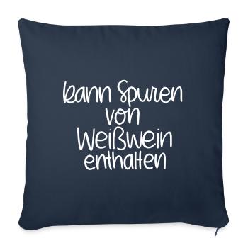 Kann Spuren Von Weißwein Enthalten - Sofakissenbezug 45 x 45 cm - Navy - Vorne