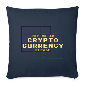 Payez-moi dans Crypto Bitcoin Btc Lover - Housse de coussin décorative 45 x 45 cm - bleu marine - Devant