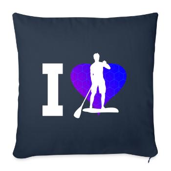 Stand up Paddle Board Femme Standup Paddleboard - Housse de coussin décorative 45 x 45 cm - bleu marine - Devant