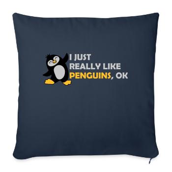 I just like penguins - Sofa pillowcase 17,3'' x 17,3'' (45 x 45 cm) - navy - Front